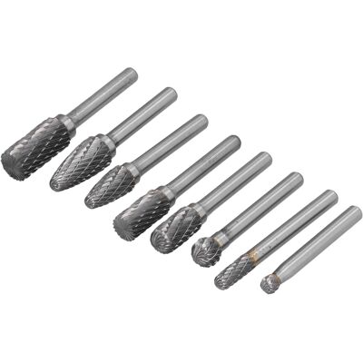 HEAT 8-teiliges Set Aus Hartmetallfräsern (6 Mm Durchmesser) Für Holz- Und Metallbearbeitung HEAT 8-teiliges Set Aus Hartmetallfräsern (6 Mm Durchmesser) Für Holz- Und Metallbearbeitung