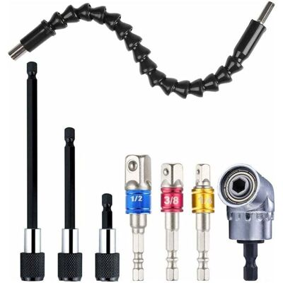 ENLENK 1 Flexibler Bohrer-verlängerung + 1 Winkelbohrer-adapter + 3 Schlagbohrer-bits + 3 Bit-halter ENLENK 1 Flexibler Bohrer-verlängerung + 1 Winkelbohrer-adapter + 3 Schlagbohrer-bits + 3 Bit-halter