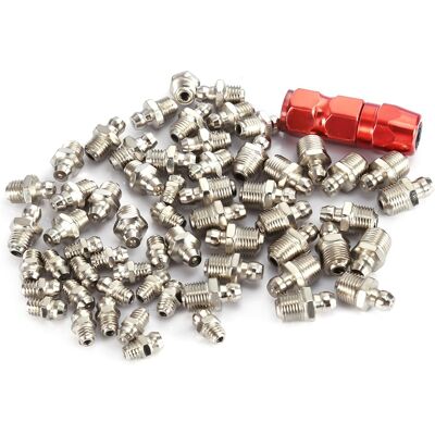JUTE Set Mit 61 Fettpressdüsen Mit Geraden Spitzen (m6, M8 Und M10) + 1 Fettpressdüse Mit Flacher Spitze JUTE Set Mit 61 Fettpressdüsen Mit Geraden Spitzen (m6, M8 Und M10) + 1 Fettpressdüse Mit Flacher Spitze