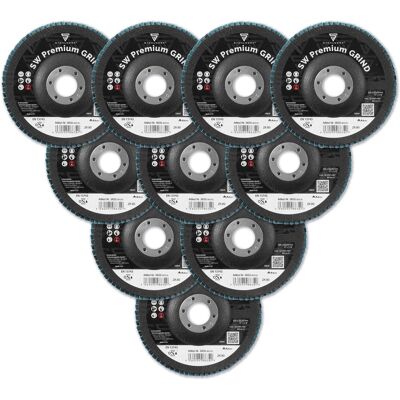 Stahlwerk Schleifscheibe Fächerscheibe Lamellenscheibe P80 Ø125 Mm 10er Set Stahlwerk Schleifscheibe Fächerscheibe Lamellenscheibe P80 Ø125 Mm 10er Set