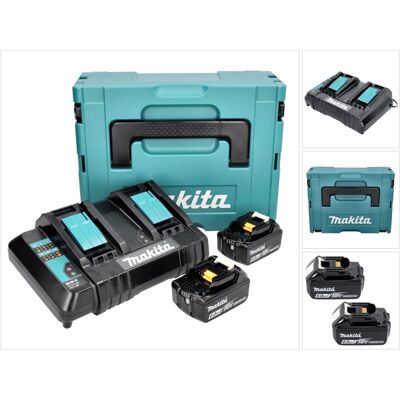 Makita Power Source Kit 18 V Mit 2x Bl 1860 B 6,0 Ah Akku ( 197422-4 ) + Dc 18 Sh Doppel Ladegerät ( 199687-4 ) + Makpac Makita Power Source Kit 18 V Mit 2x Bl 1860 B 6,0 Ah Akku ( 197422-4 ) + Dc 18 Sh Doppel Ladegerät ( 199687-4 ) + Makpac