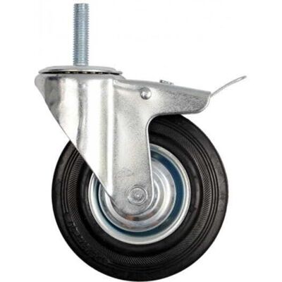 Yato - 160mm Lenkrolle Mit Schwarzem Gummi, Bremse Und Gewindespindel, Kugellager. / 87335 / Vorel Yato - 160mm Lenkrolle Mit Schwarzem Gummi, Bremse Und Gewindespindel, Kugellager. / 87335 / Vorel