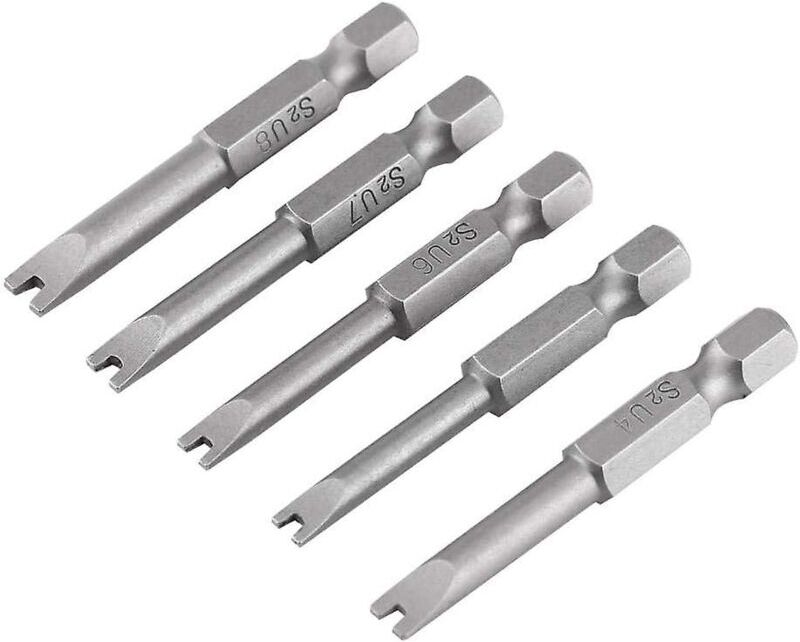 ETING Health Gear Screwdriver Drill Bits, U-shaped S2 1/4' Hex Shank Magnetic Screwdriver Bits, 5 Pack