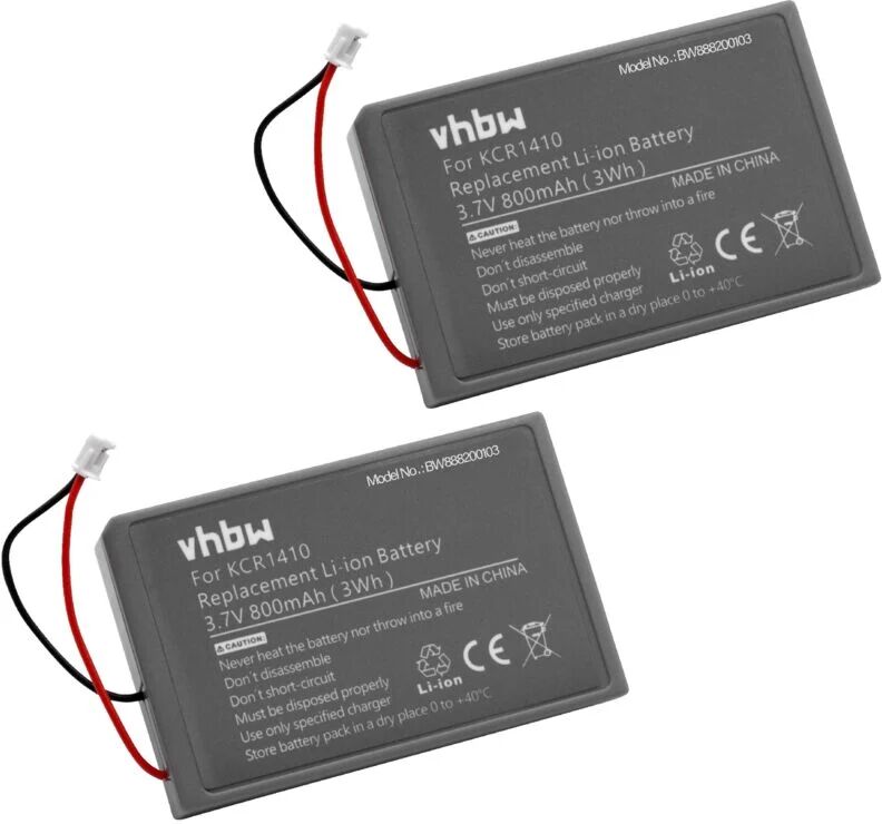 2x Akku kompatibel mit Sony PS4 Dualshock Controller V2 Controller (800mAh, 3,7V, Li-Ion) - Vhbw