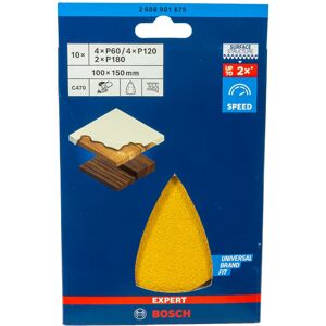 Expert C470 Schleifblatt-Set 100 x 150 mm (4 x P60 / 4 x P120 / 2 x P180, für Hartholz & Farbe auf Holz) - Bosch