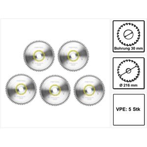 Festool 5x Feinzahn Kreissägeblatt HW 216 x 2,3 x 30 mm W60 216 mm 60 Zähne ( 5x 500125 )