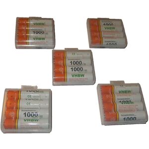 20 x aaa, Micro, R3, HR03 Akku 1000mAh kompatibel mit Siemens Gigaset C47h, C59h, S100, S150, S44, S440, S445, S67h, S790, SX455, SX790, SX810a - Vhbw