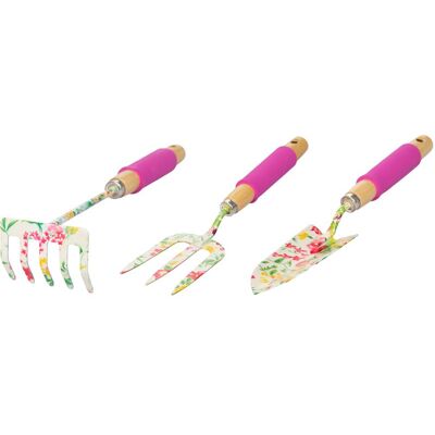 Werkzeugsatz Strend Pro, Garten, 3-teilig, Blumendruck, Ladies Line Werkzeugsatz Strend Pro, Garten, 3-teilig, Blumendruck, Ladies Line