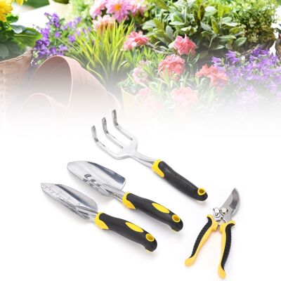 JUTE Dieses 5-teilige Gartengeräte-set Beinhaltet Eine Pflanzkelle, Einen Spaten, Einen Blumentopf, Eine Gartenschere Und Gartenhandschuhe. Die Geräte Verfügen Über Robuste Köpfe Aus Aluminiumguss Und Ergo JUTE Dieses 5-teilige Gartengeräte-set Beinhaltet Eine Pflanzkelle, Einen Spaten, Einen Blumentopf, Eine Gartenschere Und Gartenhandschuhe. Die Geräte Verfügen Über Robuste Köpfe Aus Aluminiumguss Und Ergo