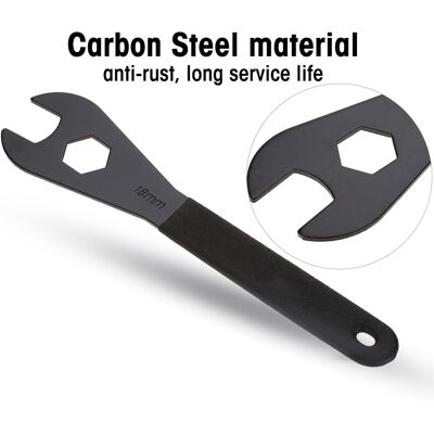HEAT Clé À Cône Multifonction Durable En Acier Au Carbone, Outil De Réparation De Vélo (18 Mm) HEAT Clé À Cône Multifonction Durable En Acier Au Carbone, Outil De Réparation De Vélo (18 Mm)