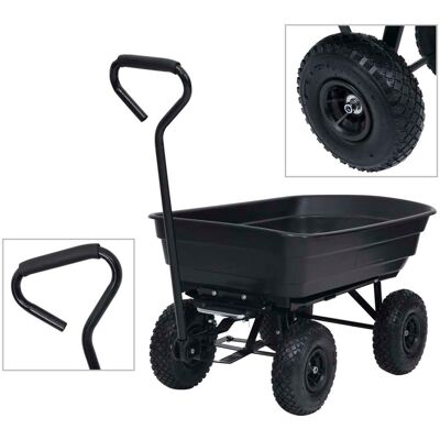 Garten-kippwagen 300 Kg 75 L Schwarz Vidaxl Garten-kippwagen 300 Kg 75 L Schwarz Vidaxl