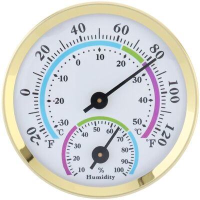 URSUS Mini Analoges 2-in-1-innenraum-thermometer Und Hygrometer Für Zuhause, Büro, Außenbereich, Wandmontage, Mechanische Anzeige (golden) URSUS Mini Analoges 2-in-1-innenraum-thermometer Und Hygrometer Für Zuhause, Büro, Außenbereich, Wandmontage, Mechanische Anzeige (golden)