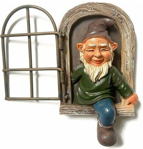 Eting - Garden Gnome Sculpture, 3D Resin Statue Tree Ornaments, Miniature Statue Decoration. Cute Figure Statue Gardening Props for Indoor and