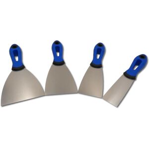 DEWEPRO Profi Gipsspachtel - Gipserspachtel - Malerspachtel - Blatt/Klinge aus rostfreiem Edelstahl - Breiten: 40mm, 60mm, 80mm und 100mm - ergonomischer