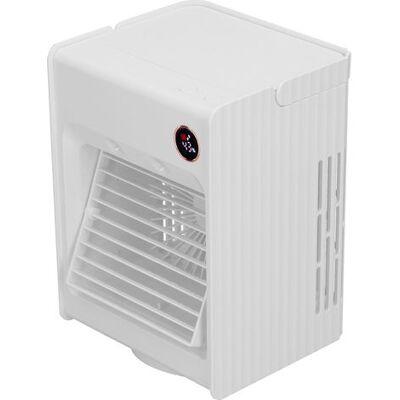 HEAT 2-in-1-tischventilator Mit Oszillierender Nebelfunktion, Licht, Usb-aufladbar, Klimaanlage Für Zuhause, Weiß HEAT 2-in-1-tischventilator Mit Oszillierender Nebelfunktion, Licht, Usb-aufladbar, Klimaanlage Für Zuhause, Weiß