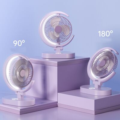 JUTE Neuer Tischventilator, Leise, Per Usb Aufladbar, Tragbar, Mit Beleuchtung, Kreativer Mini-ventilator, Romantisches Lila. JUTE Neuer Tischventilator, Leise, Per Usb Aufladbar, Tragbar, Mit Beleuchtung, Kreativer Mini-ventilator, Romantisches Lila.