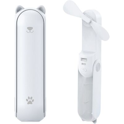 OEM Mini-faltventilator, Tragbar, Per Usb Aufladbar, Geräuschloser Betrieb, 14–21 Stunden Akkulaufzeit – Weiß OEM Mini-faltventilator, Tragbar, Per Usb Aufladbar, Geräuschloser Betrieb, 14–21 Stunden Akkulaufzeit – Weiß