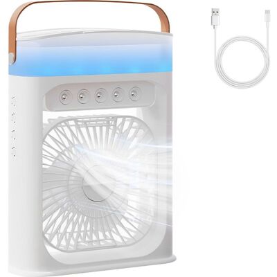 KEEMOTE 4-in-1 Tragbarer Luftkühler, Nebelmodi, Kleine Klimaanlage Fürs Schlafzimmer, Mobile Klimaanlage Mit Verdunstungstank, Weiß KEEMOTE 4-in-1 Tragbarer Luftkühler, Nebelmodi, Kleine Klimaanlage Fürs Schlafzimmer, Mobile Klimaanlage Mit Verdunstungstank, Weiß