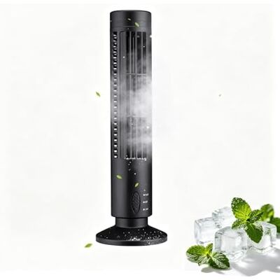BLUEDEER Tragbarer Luftkühler, Usb-turmventilator, Zirkulierender Luftstrom, Flügellose, Zwei Geschwindigkeitseinstellungen, Standventilator, Kompakte & Elegante Oszillierende, Dichtes Sicherheitsnetz (black) BLUEDEER Tragbarer Luftkühler, Usb-turmventilator, Zirkulierender Luftstrom, Flügellose, Zwei Geschwindigkeitseinstellungen, Standventilator, Kompakte & Elegante Oszillierende, Dichtes Sicherheitsnetz (black)