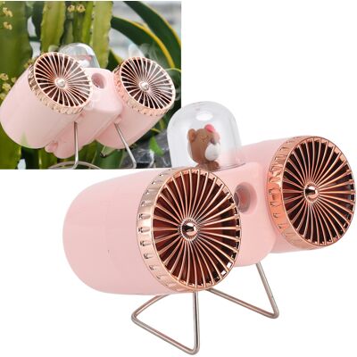 JUTE Elektrischer Doppelventilator, Inspiriert Von Flugzeugtriebwerken, Sprühventilator, Mini-tischventilator, Usb-aufladbar, Rosa. JUTE Elektrischer Doppelventilator, Inspiriert Von Flugzeugtriebwerken, Sprühventilator, Mini-tischventilator, Usb-aufladbar, Rosa.