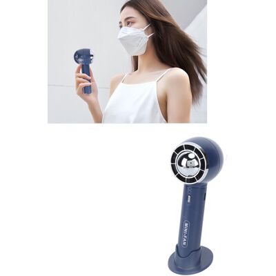 JUTE Tragbarer Elektrischer Ventilator Mit Drei Einstellbaren Geschwindigkeiten, Usb-aufladbar, Blau. JUTE Tragbarer Elektrischer Ventilator Mit Drei Einstellbaren Geschwindigkeiten, Usb-aufladbar, Blau.
