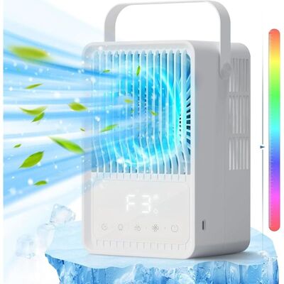 4-in-1 Tragbarer Luftkühler, Mini-ventilator Mit Timer, Leise Für Schlafzimmer Und Büro - Kzq 4-in-1 Tragbarer Luftkühler, Mini-ventilator Mit Timer, Leise Für Schlafzimmer Und Büro - Kzq