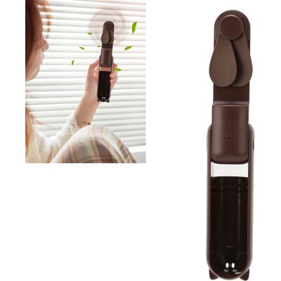 JUTE Tragbarer, Faltbarer Mini-ventilator Im Cartoon-stil, Per Usb Aufladbar, Kaffeebraune Farbe. JUTE Tragbarer, Faltbarer Mini-ventilator Im Cartoon-stil, Per Usb Aufladbar, Kaffeebraune Farbe.