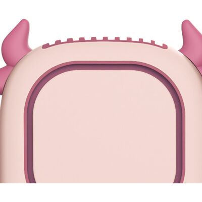 HEAT Tragbarer, Klingenloser Nackenventilator, Usb-aufladbar, Mini-tischventilator, Pinkfarbener Dämonen-stil HEAT Tragbarer, Klingenloser Nackenventilator, Usb-aufladbar, Mini-tischventilator, Pinkfarbener Dämonen-stil