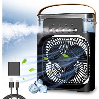 Tragbarer, Persönlicher Luftkühler, Mini-verdunstungsklimaanlage Mit 7-farbiger Led-anzeige, 1/2/3-stunden-timer, 3 Geschwindigkeitsstufen Und 3 Modi Fürs Büro - Kzq Tragbarer, Persönlicher Luftkühler, Mini-verdunstungsklimaanlage Mit 7-farbiger Led-anzeige, 1/2/3-stunden-timer, 3 Geschwindigkeitsstufen Und 3 Modi Fürs Büro - Kzq