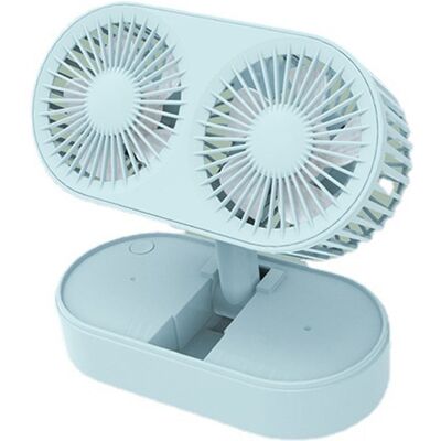 JUTE Mini-tischventilator, Modell 2022, Faltbar, Mit Zwei Flügeln, Ideal Für Studenten Und Büros. Usb-anschluss, Faltbar, Zwei Ventilatorköpfe, Zwei Motoren – Blau JUTE Mini-tischventilator, Modell 2022, Faltbar, Mit Zwei Flügeln, Ideal Für Studenten Und Büros. Usb-anschluss, Faltbar, Zwei Ventilatorköpfe, Zwei Motoren – Blau