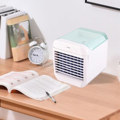 JUTE Neuer Mini-luftkühler, Kompakte Tischklimaanlage, Tragbarer Luftbefeuchter, Wasserventilator, Elektrischer Tischventilator, Blau JUTE Neuer Mini-luftkühler, Kompakte Tischklimaanlage, Tragbarer Luftbefeuchter, Wasserventilator, Elektrischer Tischventilator, Blau