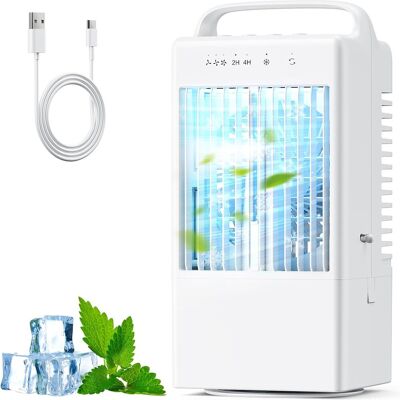 IOOMVOL Tragbare Mobile Klimaanlage, 4-in-1-luftkühler, Usb-aufladbarer Ventilator, 90°-oszillation, Weiß IOOMVOL Tragbare Mobile Klimaanlage, 4-in-1-luftkühler, Usb-aufladbarer Ventilator, 90°-oszillation, Weiß