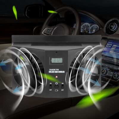 HEAT Tragbarer Mini-solar-autolüfter, Luftkühler Für Die Autolüftung, Schwarz, Kabellos, Sparsam Und Leise HEAT Tragbarer Mini-solar-autolüfter, Luftkühler Für Die Autolüftung, Schwarz, Kabellos, Sparsam Und Leise