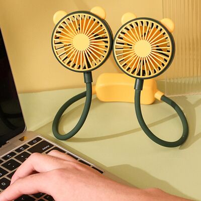 JUTE Zusammenklappbarer Nackenventilator, Tragbarer Usb-tischventilator, Kleiner Elektrischer Ventilator Für Studentenzimmer, Grün. JUTE Zusammenklappbarer Nackenventilator, Tragbarer Usb-tischventilator, Kleiner Elektrischer Ventilator Für Studentenzimmer, Grün.
