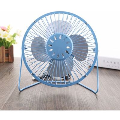 HEAT 4-zoll-mini-tischventilator, Usb-aufladbar, Metall, Kleiner Persönlicher Ventilator, Blau HEAT 4-zoll-mini-tischventilator, Usb-aufladbar, Metall, Kleiner Persönlicher Ventilator, Blau
