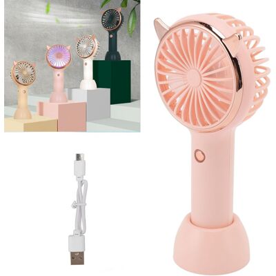 JUTE Tragbarer Katzenohren-ventilator, Mini-usb-taschenventilator, Hohe Belüftungsleistung, Drei Geschwindigkeitsstufen, Rosa JUTE Tragbarer Katzenohren-ventilator, Mini-usb-taschenventilator, Hohe Belüftungsleistung, Drei Geschwindigkeitsstufen, Rosa