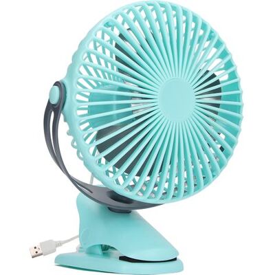 HEAT Tragbarer Solarventilator Mit Clip Und Usb-anschluss, Kleiner Tischventilator Für Drinnen Und Draußen, Blau HEAT Tragbarer Solarventilator Mit Clip Und Usb-anschluss, Kleiner Tischventilator Für Drinnen Und Draußen, Blau