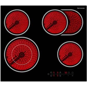 Glaskeramikkochfeld/ 60cm Elektrokochfeld/Glaskeramik-Kochfelder mit 4 Kochzonen/Kindersicherung/Timerfunktion/STOP+GO-Funktion/ 6,7kW Thermomate