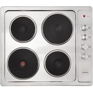 KLARSTEIN Appetito Massekochfeld Einbau, Restwärmeanzeige, Drehknöpfe, 6 Leistungsstufen, Elektrisch, Herdplatten, Edelstahl, 4 Platten/Zonen, 5500 Watt,