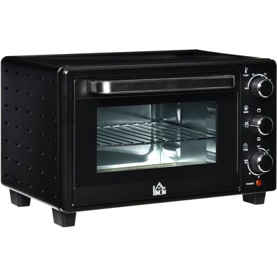 Homcom - Minibackofen 21l 1400w 60 Min. Timer, Kleinbackofen Mit 100 °c-230 °c Einstellbar Temperatur Garzeit, Mini Ofen Mit Backblech, Drahtgestell, Tischofen Aus Metall, Schwarz Homcom - Minibackofen 21l 1400w 60 Min. Timer, Kleinbackofen Mit 100 °c-230 °c Einstellbar Temperatur Garzeit, Mini Ofen Mit Backblech, Drahtgestell, Tischofen Aus Metall, Schwarz