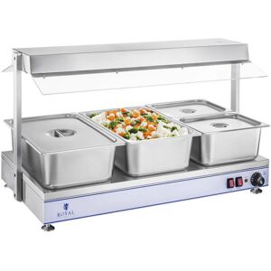 ROYAL CATERING Warmhalteplatte Speisenwärmer Wärmetheke Buffetwärmer 1550 W 3 Halogenlampen