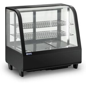 ROYAL CATERING Kühlvitrine 100 l Kuchentheke 3 Ebenen Kühltheke Kunststoff + Glas 2 - 10 °c - Schwarz