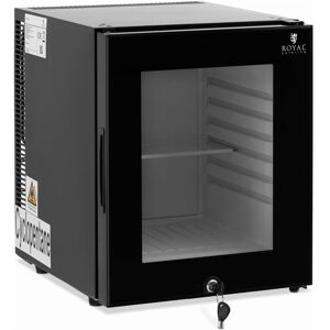 ROYAL CATERING Mini Kühlschrank Minibar Getränkekühlschrank Hotelkühlschrank Glastür 25 l - Schwarz, Weiß