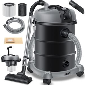 MASKO Industriestaubsauger Staubsauger Nass Trocken Sauger Edelstahl 2300W + Steckdose Blasfunktion Trocken-Saugen & Nass-Saugen Push&Clean Anthrazit MASKO Industriestaubsauger Staubsauger Nass Trocken Sauger Edelstahl 2300W + Steckdose Blasfunktion Trocken-Saugen & Nass-Saugen Push&Clean Anthrazit