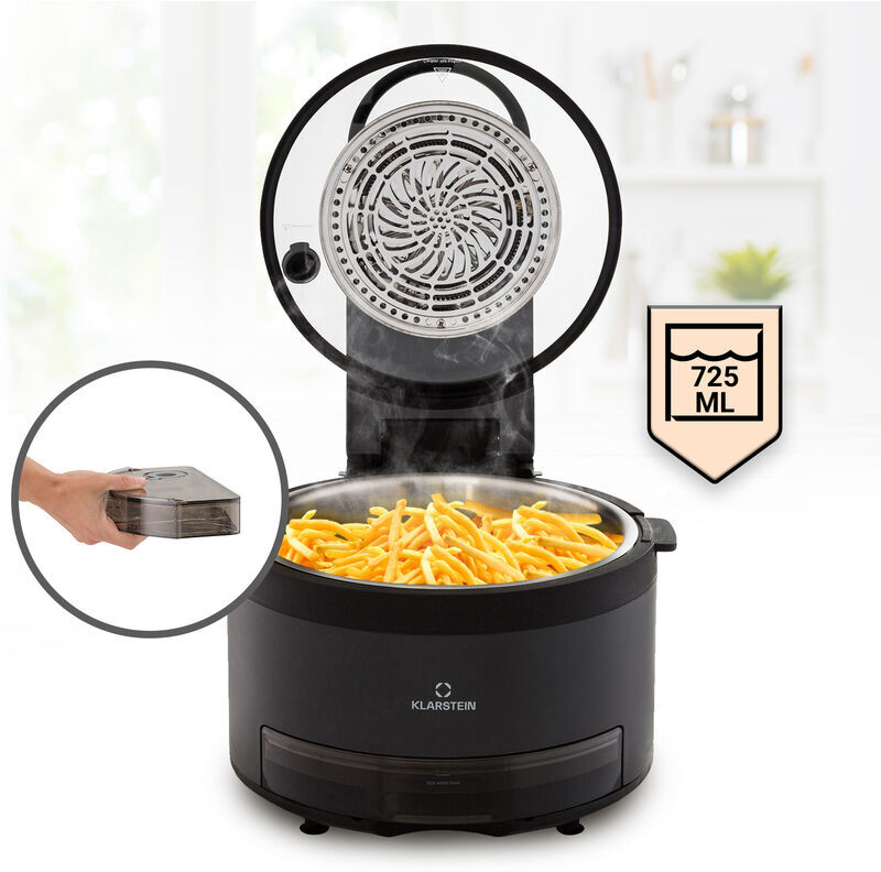 Klarstein - Heißluftfritteuse 2-in-1, Airfryer mit Dampffunktion, Heissluftfriteuse zur Schnellaufheizung, Air Fryers mit 6 Programmen, Air Fryer xl,