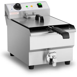 ROYAL CATERING Fritteuse Elektro Fritteuse Edelstahl Gastronomie Ablasshahn Kaltzone 3200 w 13L