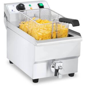 ROYAL CATERING Fritteuse Edelstahl Kaltzone Fritöse Gastro Profi Elektro Friteuse 10 l 3000W