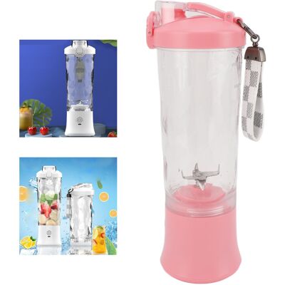 JUTE Tragbarer Elektrischer Usb-entsafter 600 Ml, Kleiner Mixer Ideal Für Smoothies Und Milchshakes – Pink JUTE Tragbarer Elektrischer Usb-entsafter 600 Ml, Kleiner Mixer Ideal Für Smoothies Und Milchshakes – Pink
