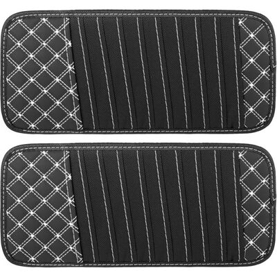 OEM Set Mit 2 Aufbewahrungstaschen Für Die Sonnenblende Im Auto Mit 10 Fächern Für Dvds, Schwarz Mit Weißem Streifen OEM Set Mit 2 Aufbewahrungstaschen Für Die Sonnenblende Im Auto Mit 10 Fächern Für Dvds, Schwarz Mit Weißem Streifen