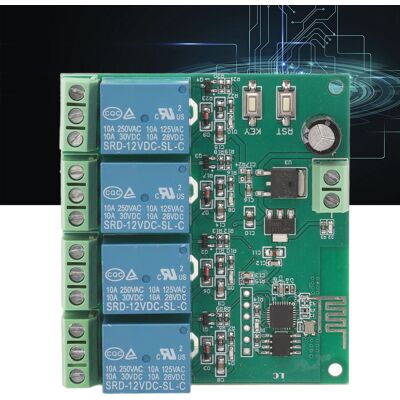 JUTE Der Esp8266-chip Steuert Ein Vierkanal-wi-fi-relaismodul, Das Mit 12 V Gleichstrom Betrieben Wird. JUTE Der Esp8266-chip Steuert Ein Vierkanal-wi-fi-relaismodul, Das Mit 12 V Gleichstrom Betrieben Wird.
